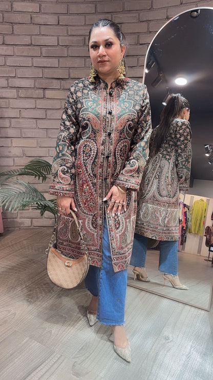 Sonamarg long Jacket Thread work