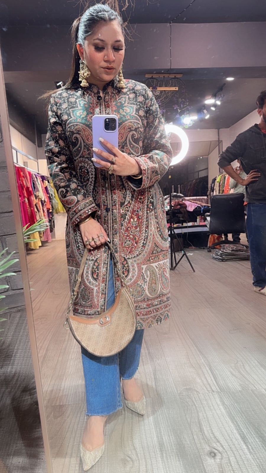 Sonamarg long Jacket Thread work