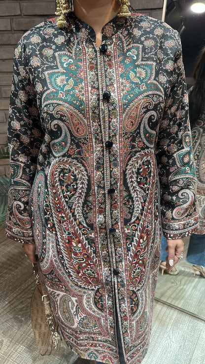Sonamarg long Jacket Thread work