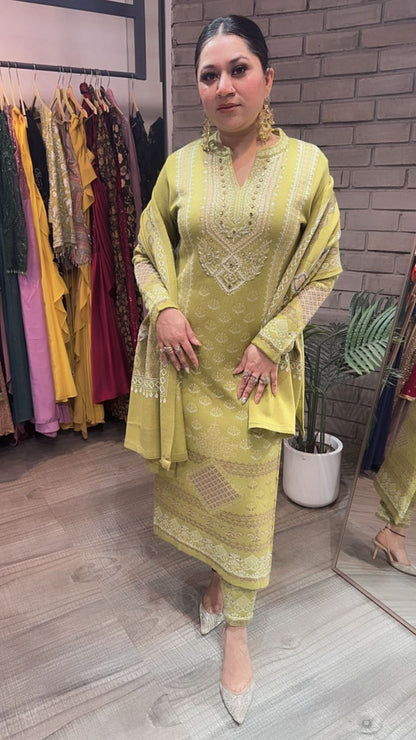 Pepper Lime Woolen Designer suit