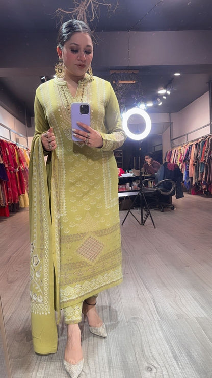 Pepper Lime Woolen Designer suit