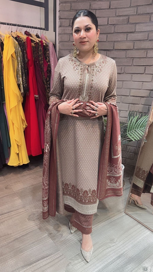 Brooklyn Brown Woolen Designer suit