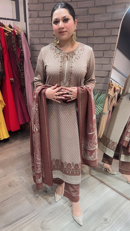 Brooklyn Brown Woolen Designer suit