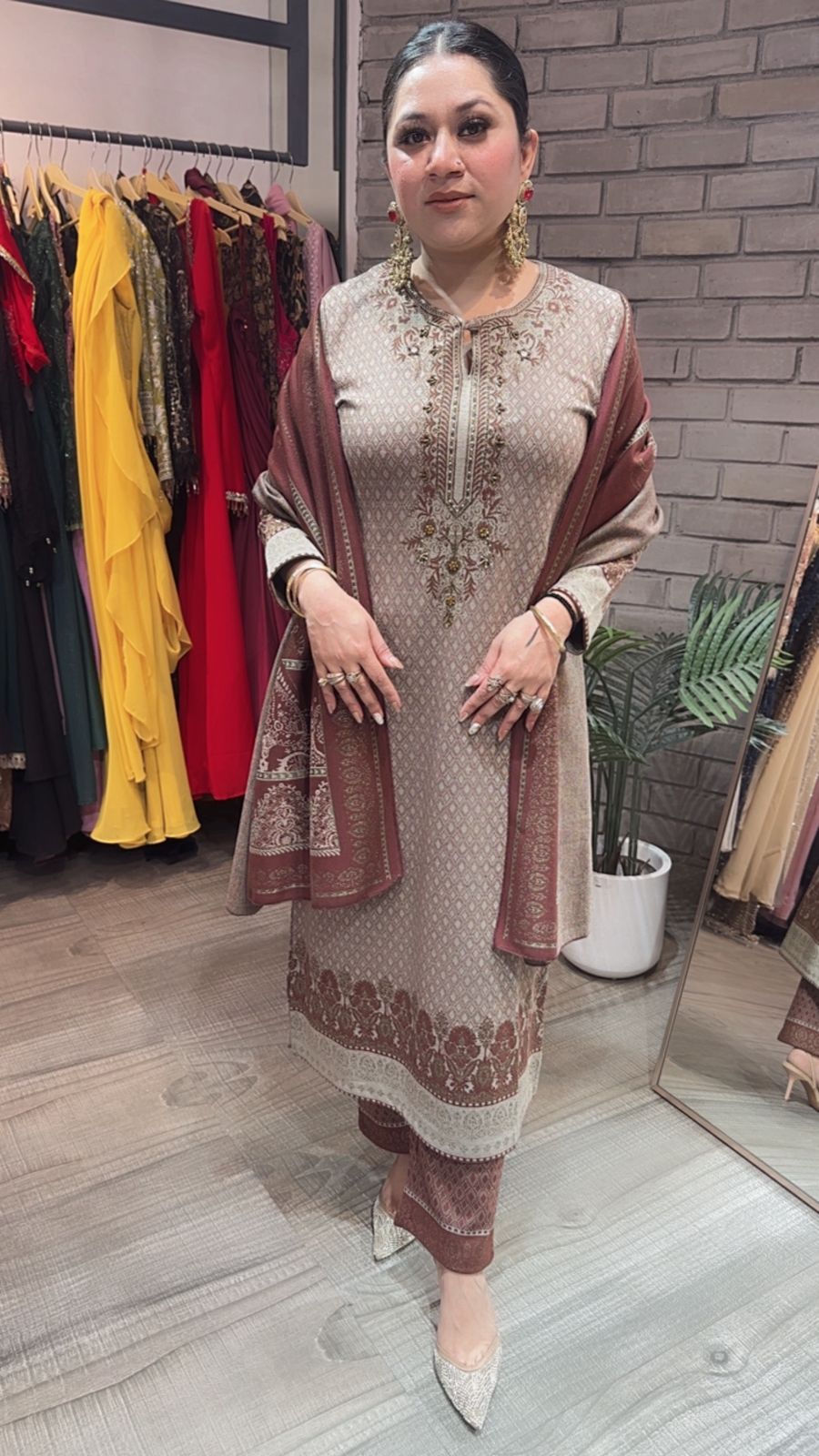 Brooklyn Brown Woolen Designer suit