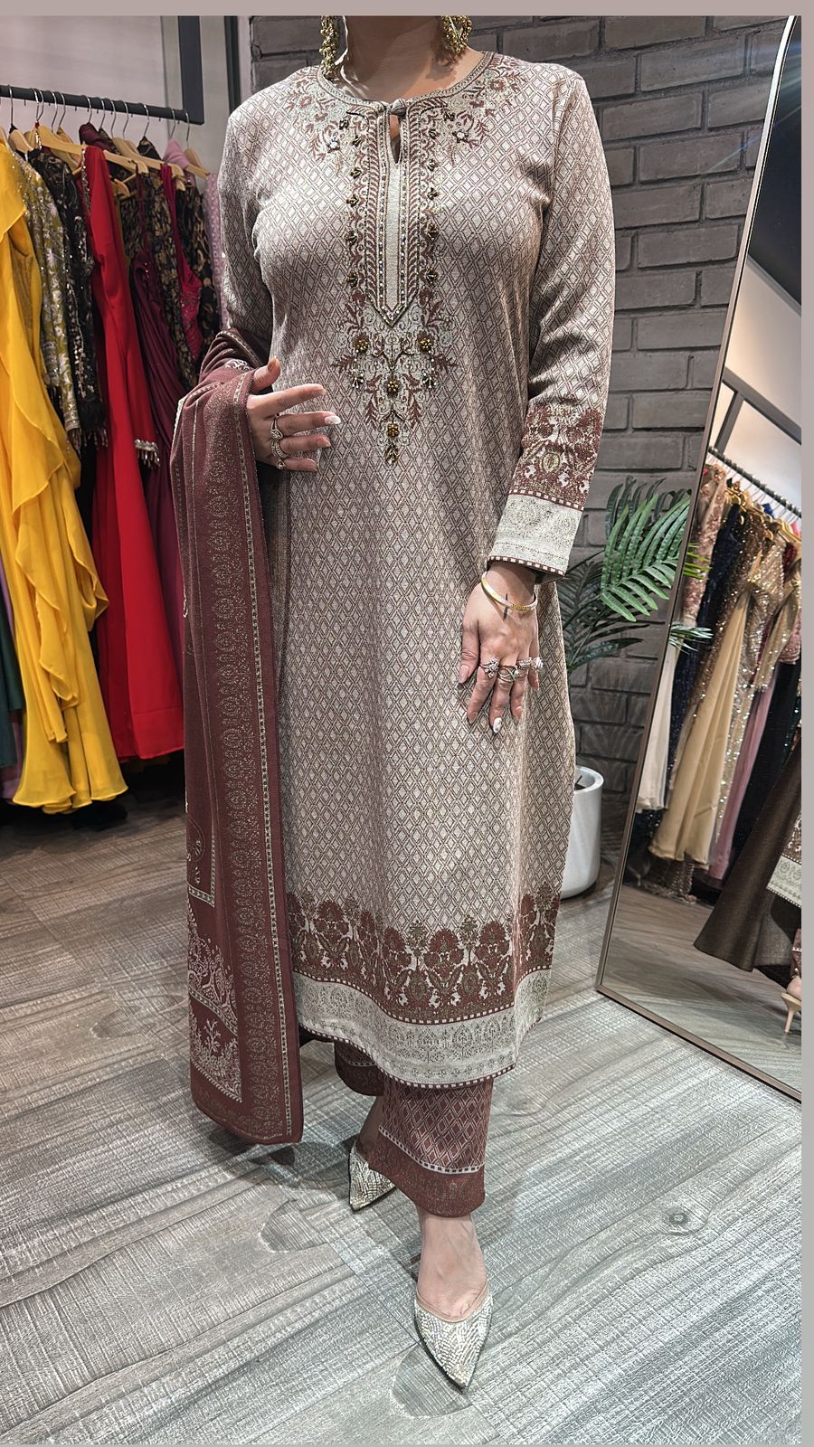 Brooklyn Brown Woolen Designer suit