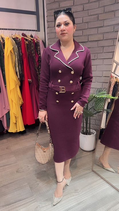Chesca wine Woolen Dress