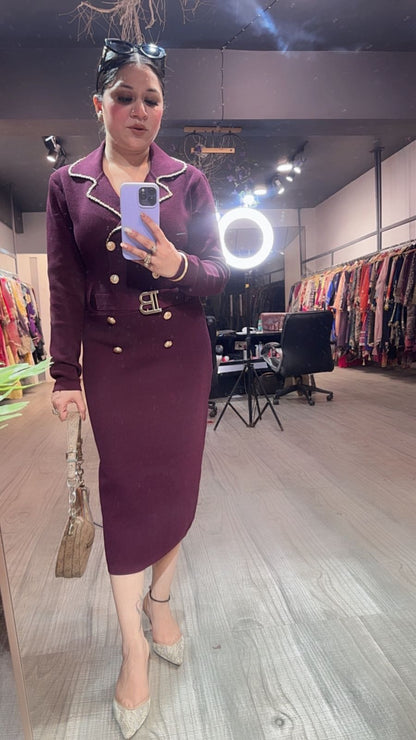 Chesca wine Woolen Dress