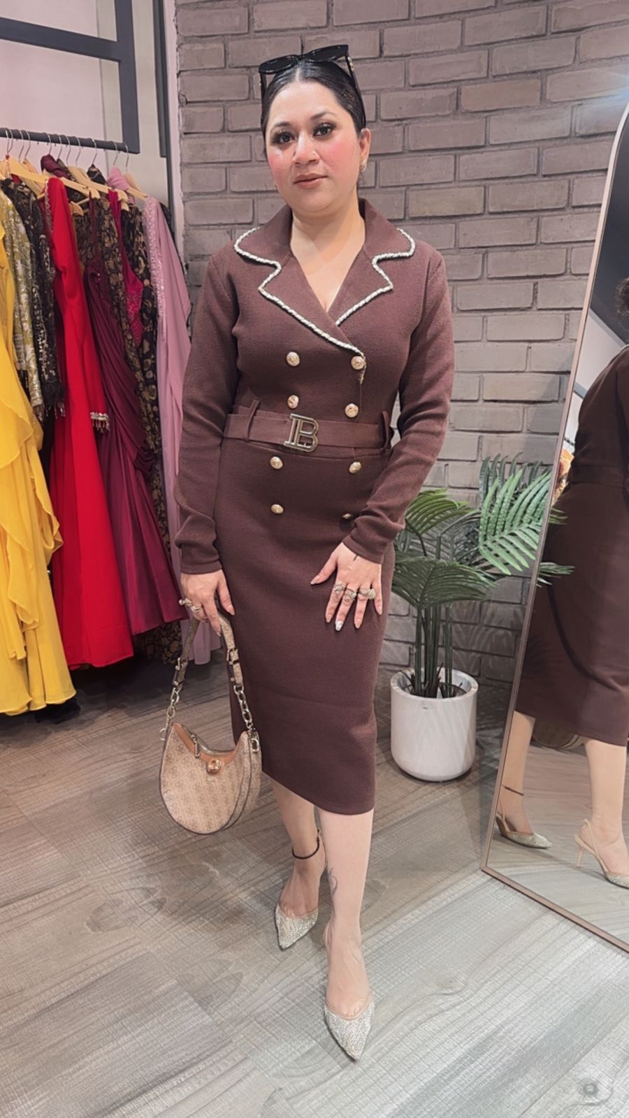 Chesca Brown Woolen Dress