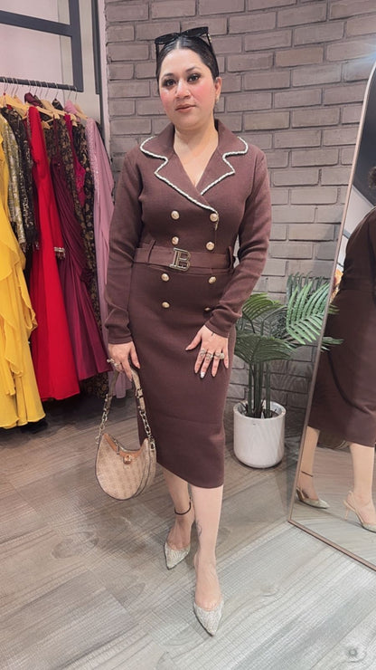 Chesca Brown Woolen Dress