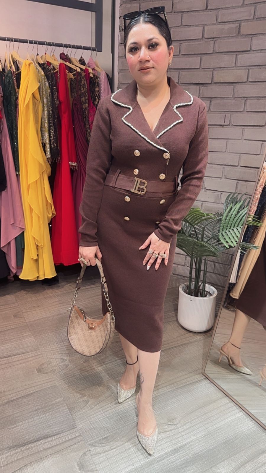 Chesca Brown Woolen Dress