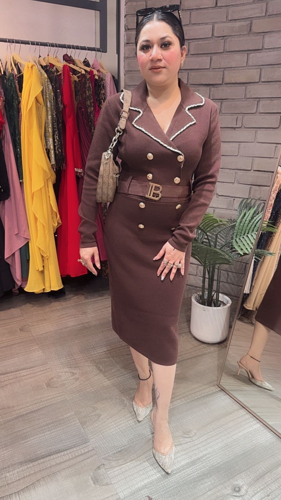 Chesca Brown Woolen Dress