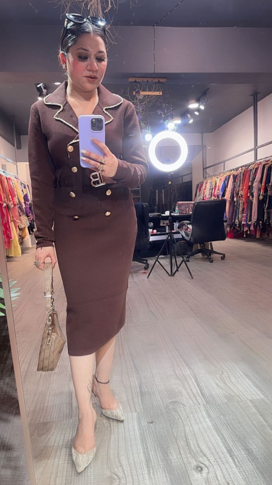 Chesca Brown Woolen Dress