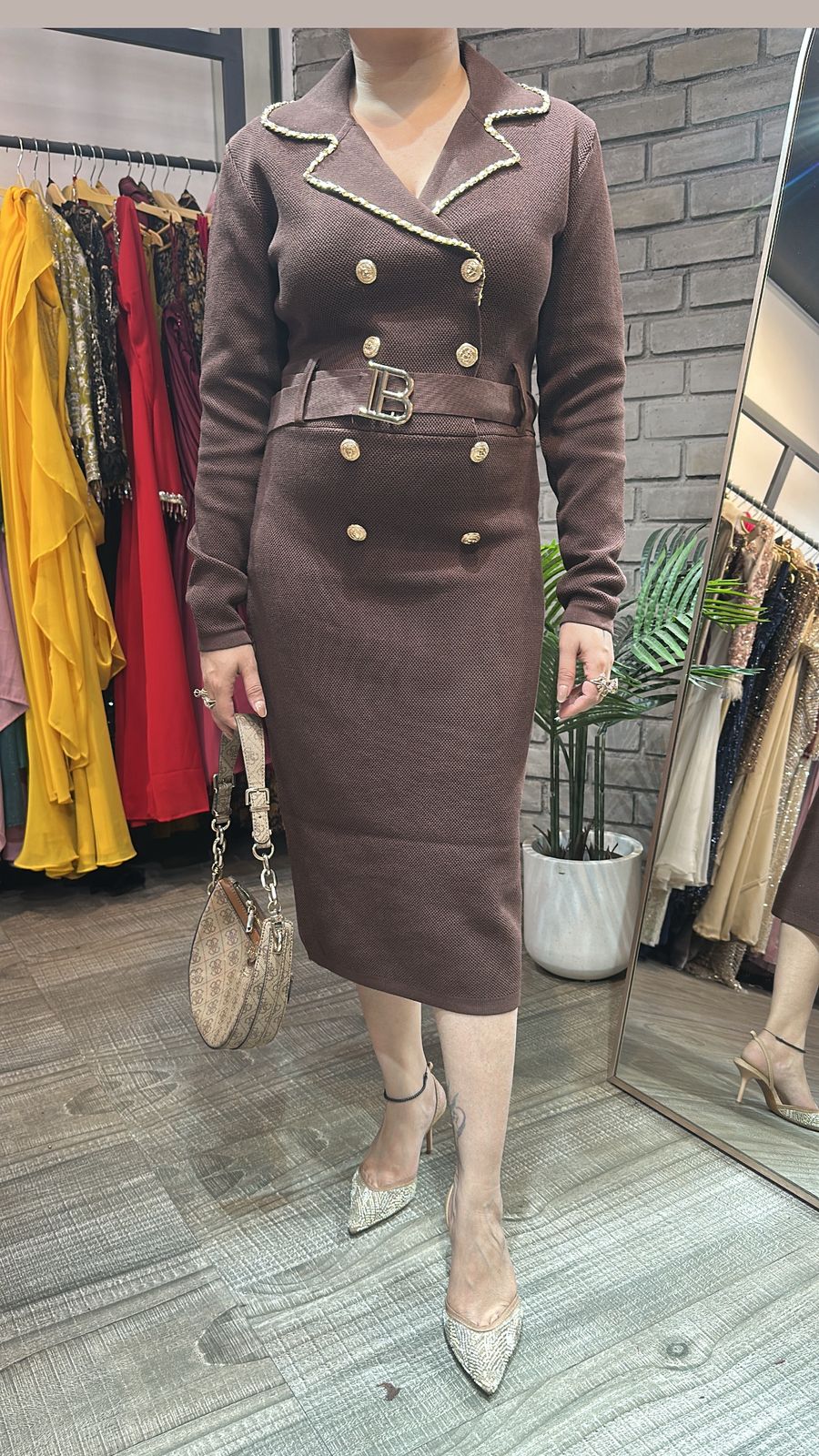 Chesca Brown Woolen Dress