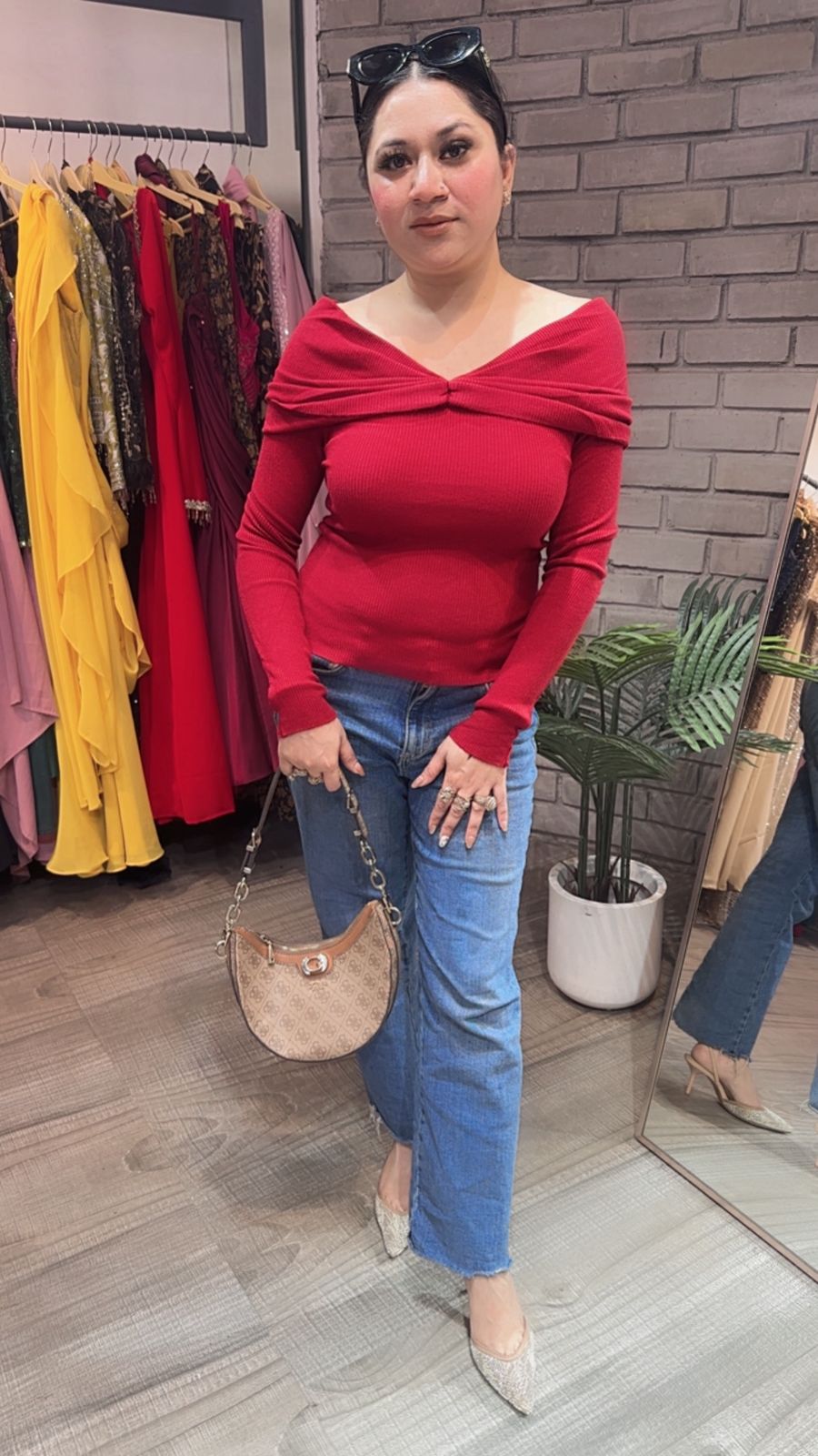 Oreo Mahroon shoulder Woolen Top