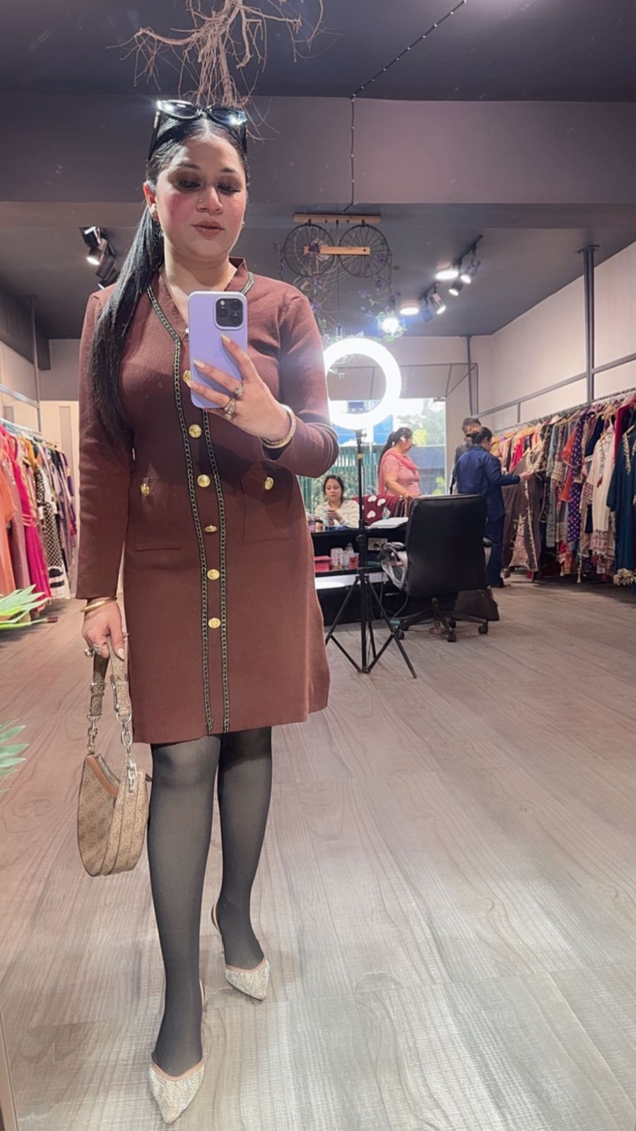 Eden Brown Woolen Dress