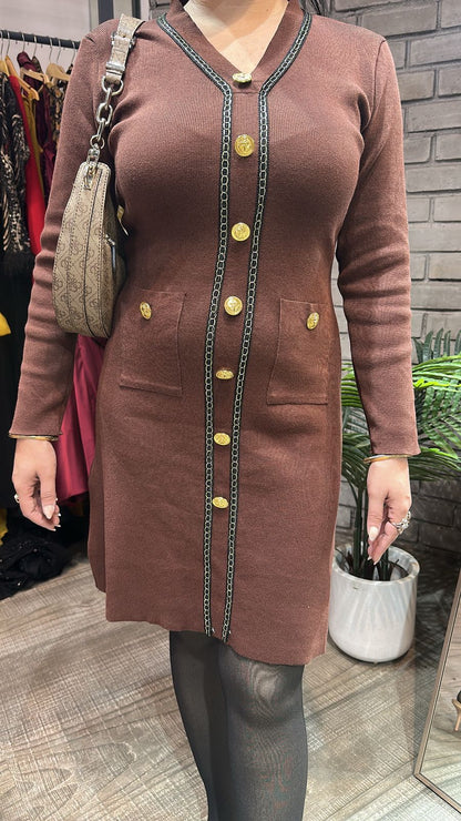 Eden Brown Woolen Dress