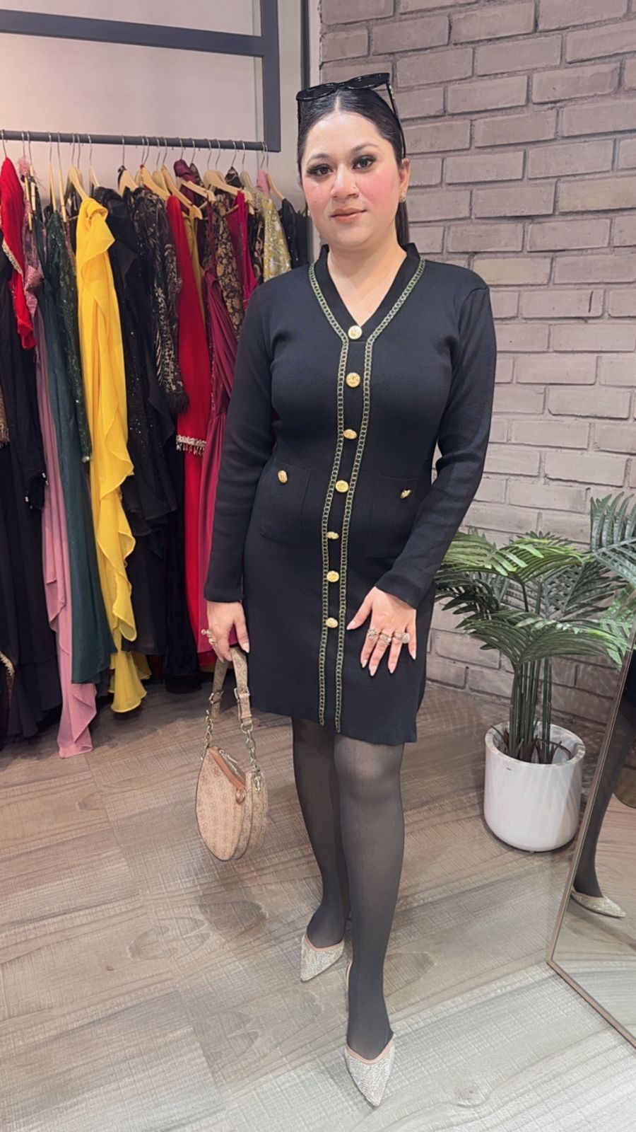 Eden Black Woolen Dress