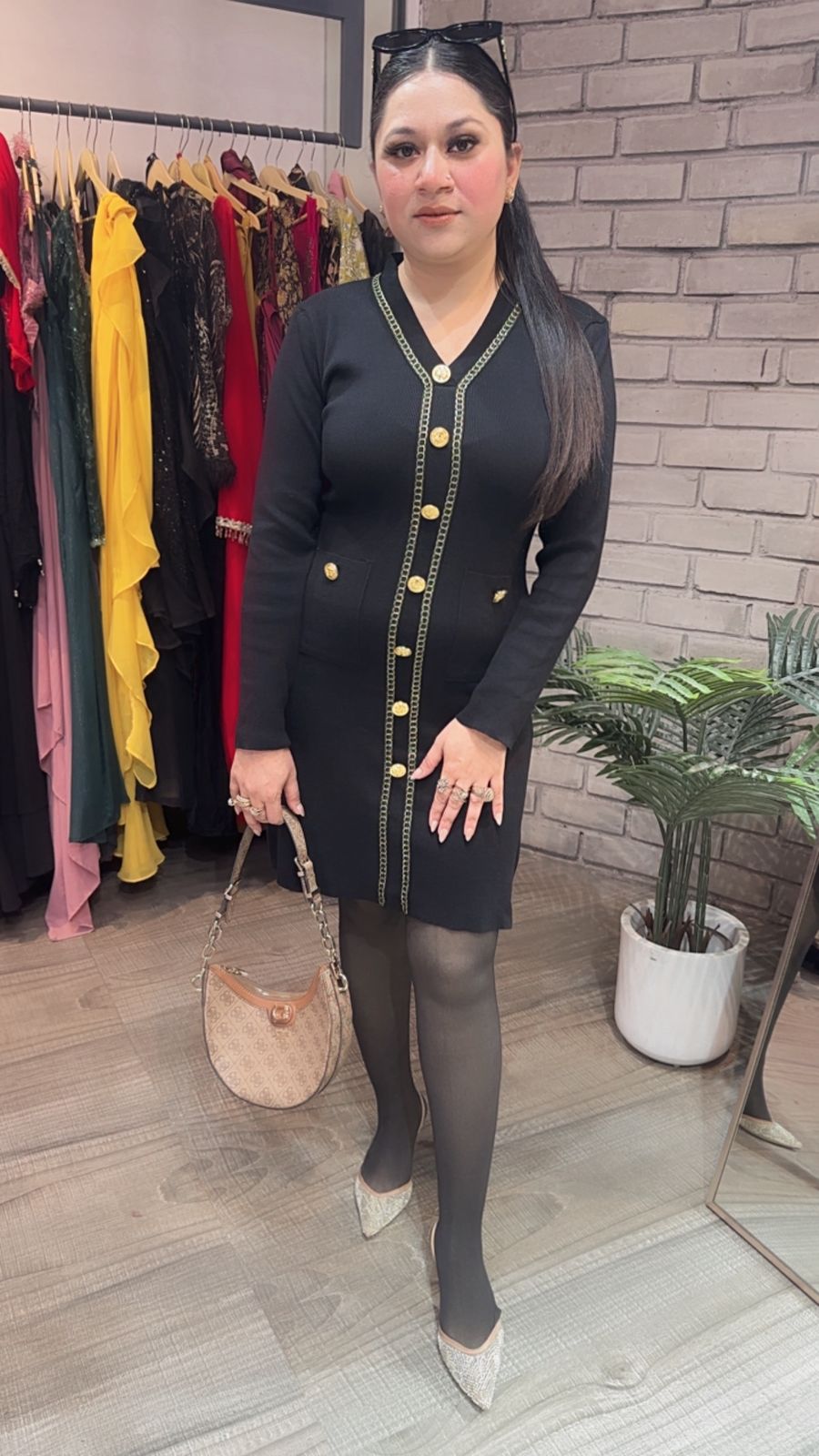 Eden Black Woolen Dress