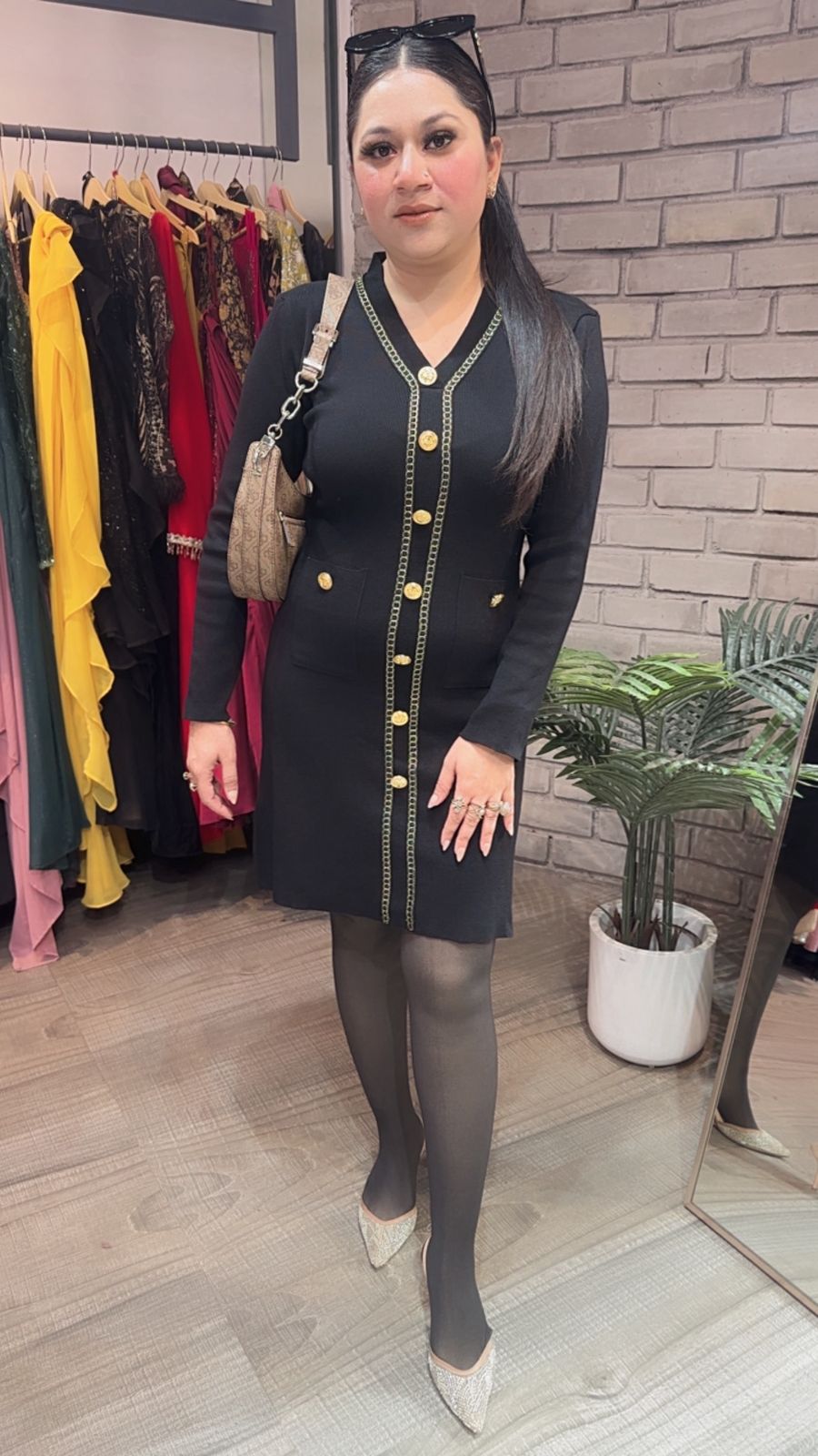 Eden Black Woolen Dress