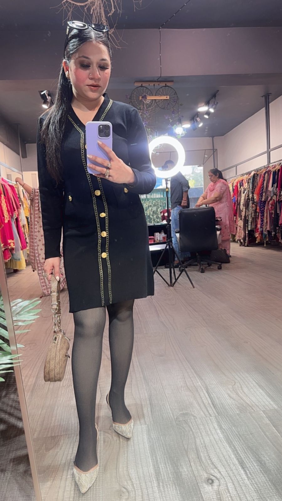 Eden Black Woolen Dress