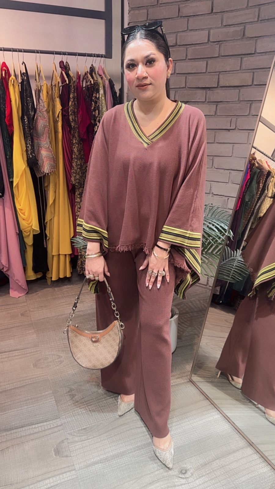 Theos Brown Woolen Cordset