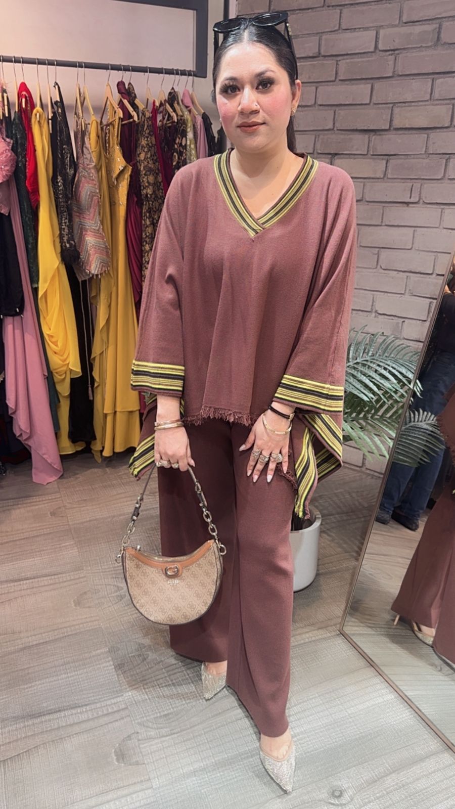 Theos Brown Woolen Cordset