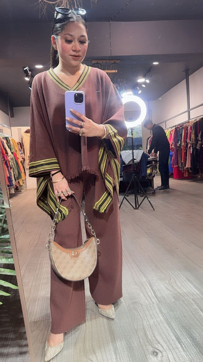 Theos Brown Woolen Cordset