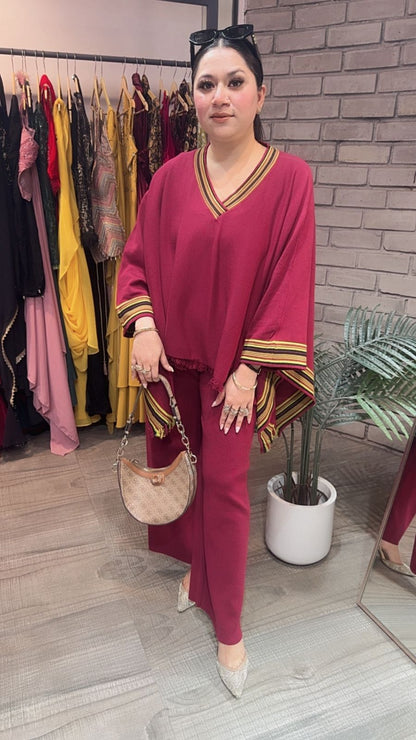 Theos Mahroon  Woolen Cordset