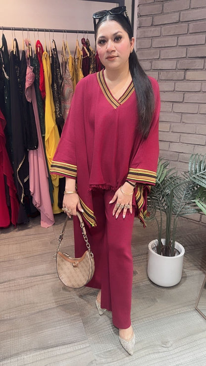 Theos Mahroon  Woolen Cordset