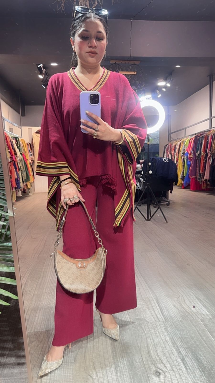 Theos Mahroon  Woolen Cordset