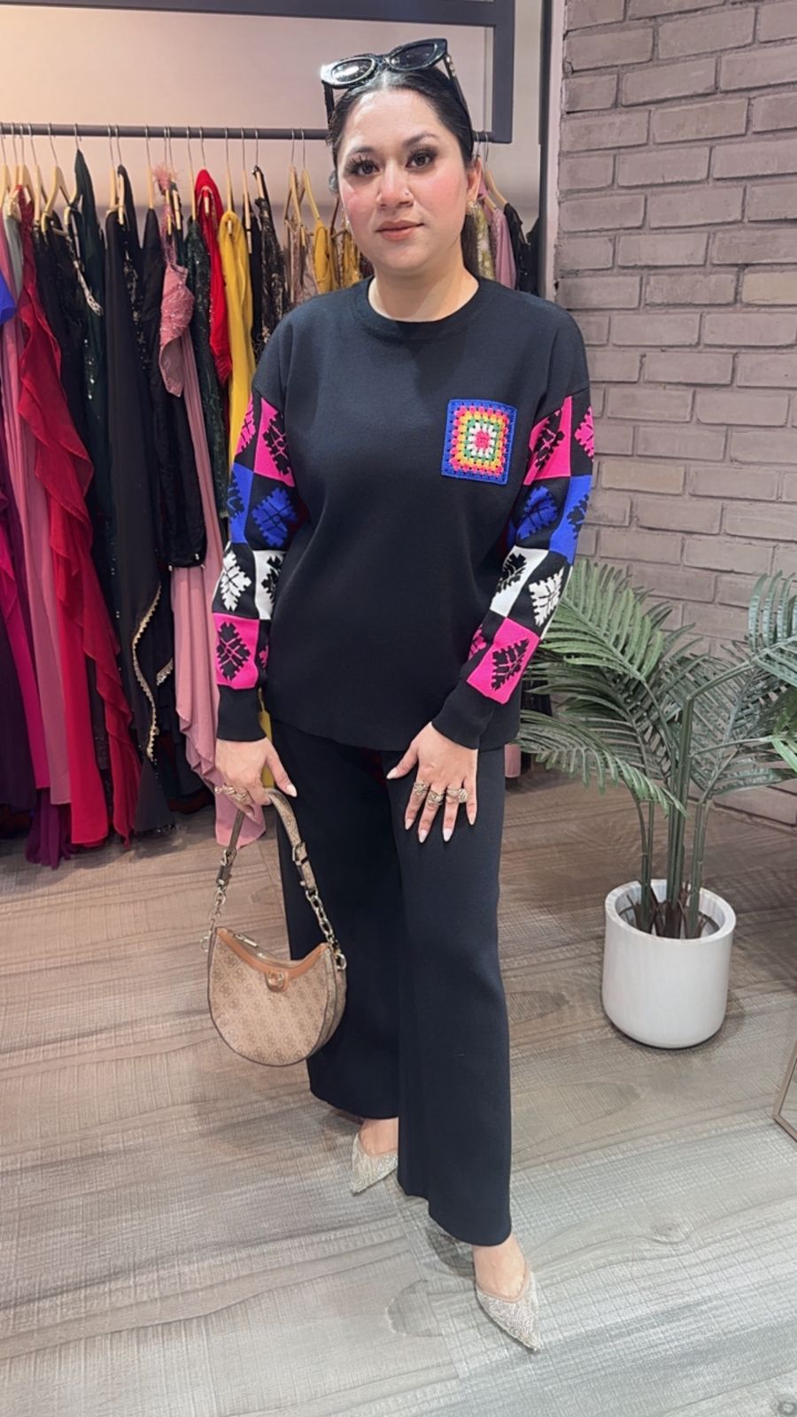 Kiwi Black Woolen Cordset