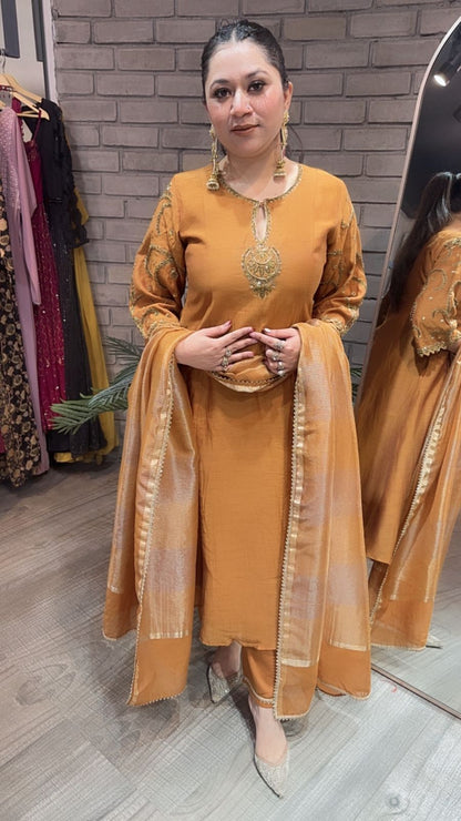 Biryani Mustard Designer Handwork suit