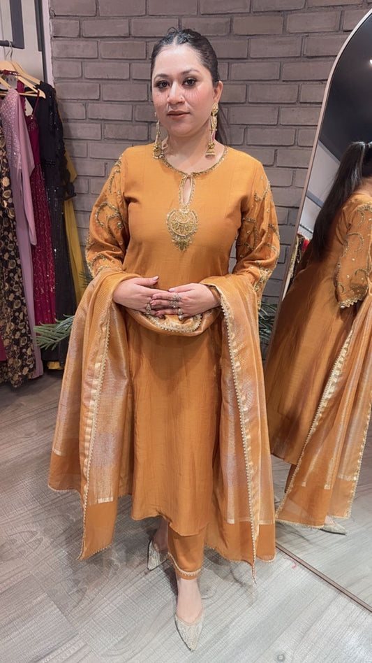 Biryani Mustard Designer Handwork suit