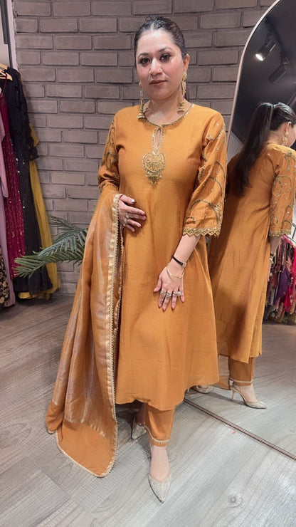 Biryani Mustard Designer Handwork suit