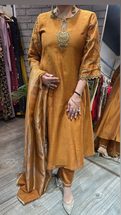 Biryani Mustard Designer Handwork suit