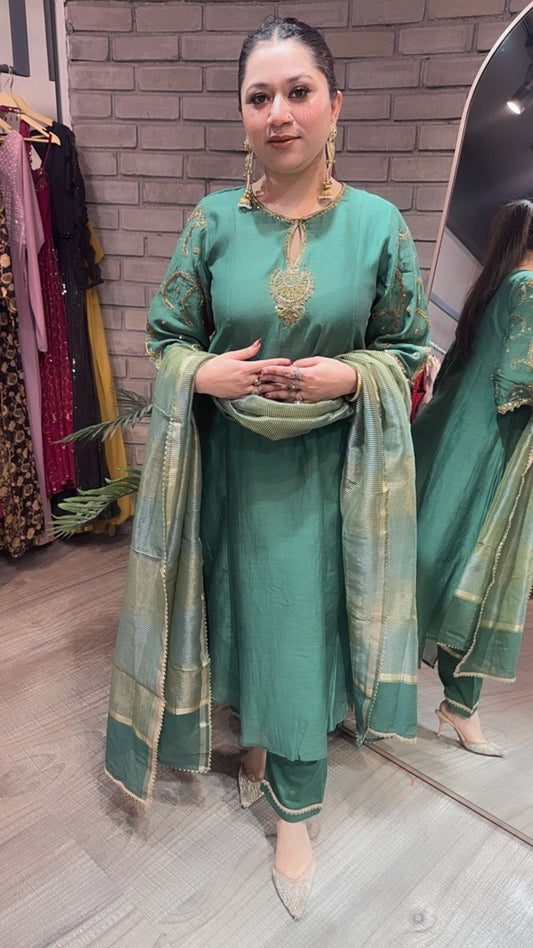Biryani Green Designer Handwork suit