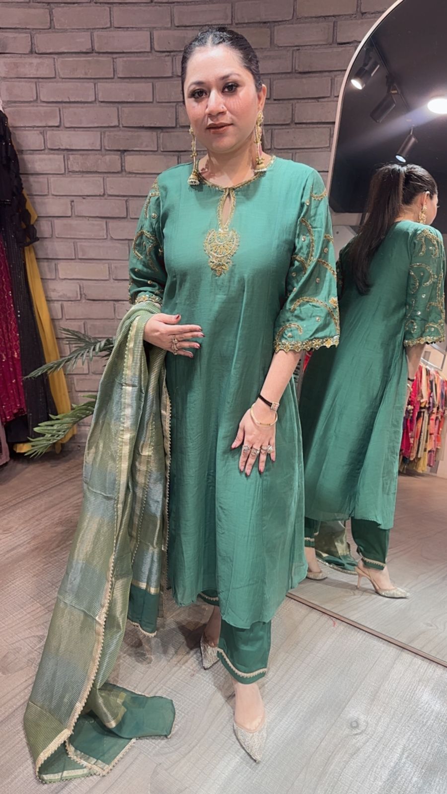 Biryani Green Designer Handwork suit