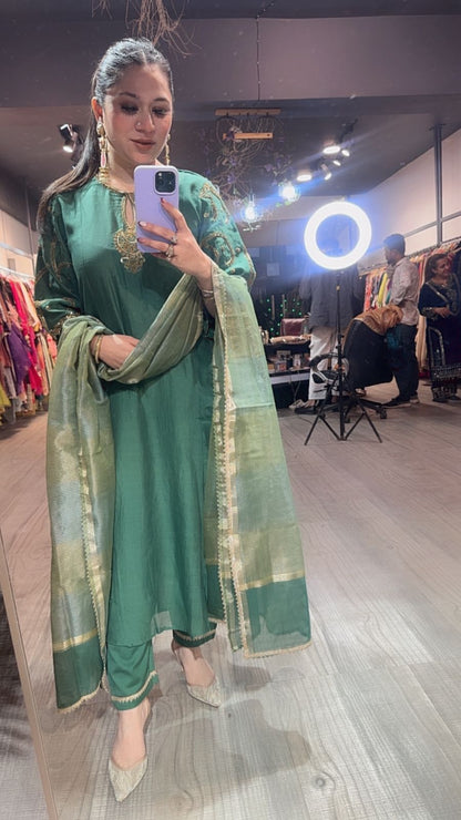 Biryani Green Designer Handwork suit