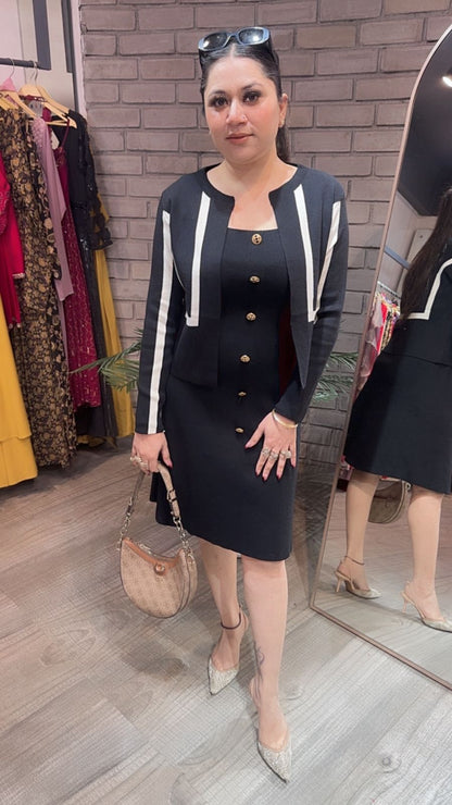 Piano Black jacket Woolen Dress