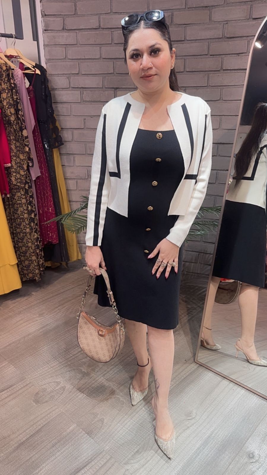 Piano White jacket Woolen Dress