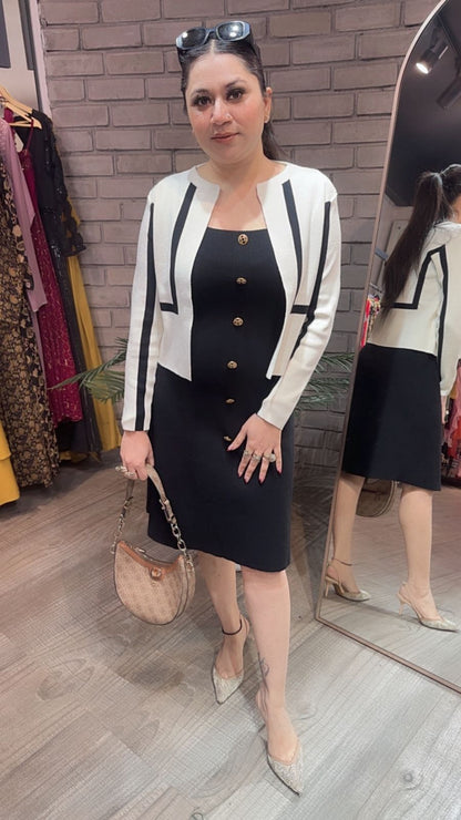 Piano White jacket Woolen Dress