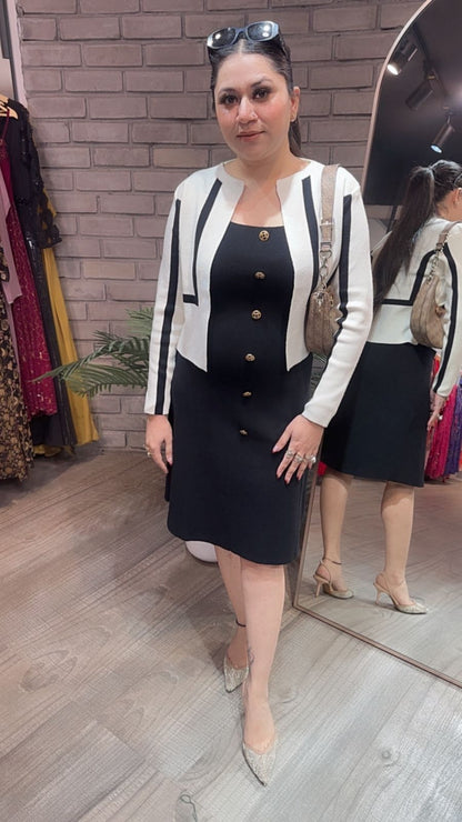 Piano White jacket Woolen Dress