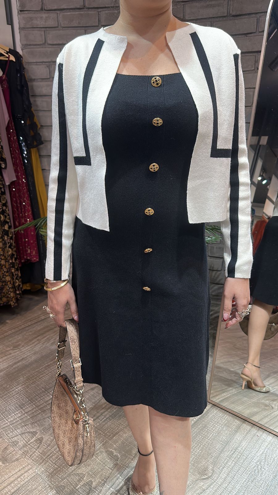 Piano White jacket Woolen Dress