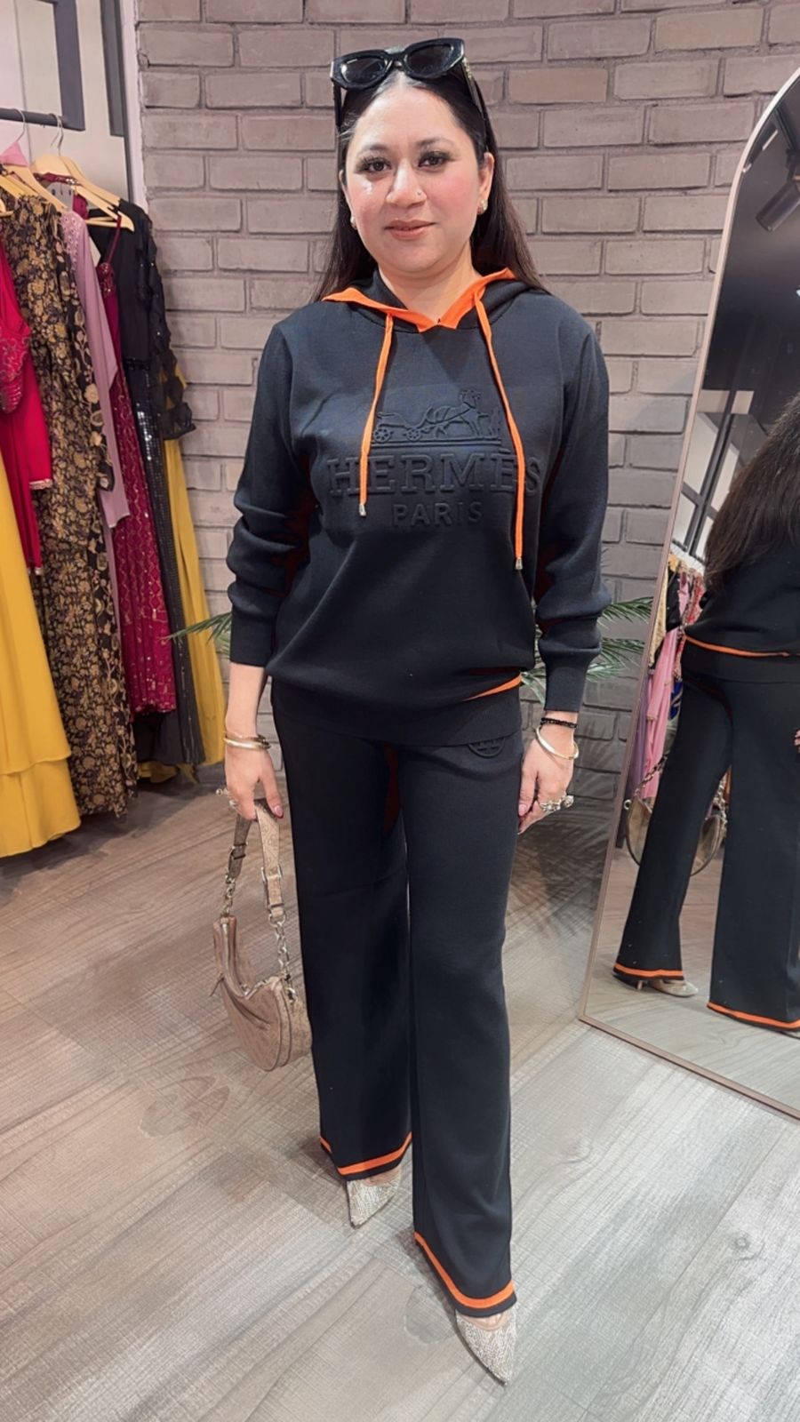 Oscar Black  Woolen hoody cordset