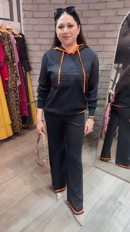 Oscar Black  Woolen hoody cordset