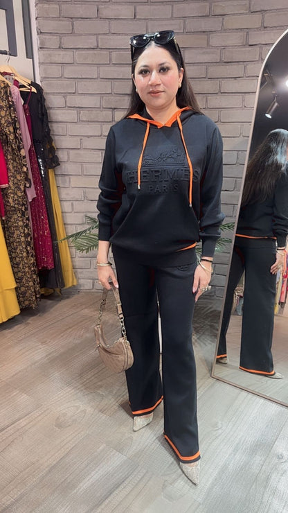 Oscar Black  Woolen hoody cordset