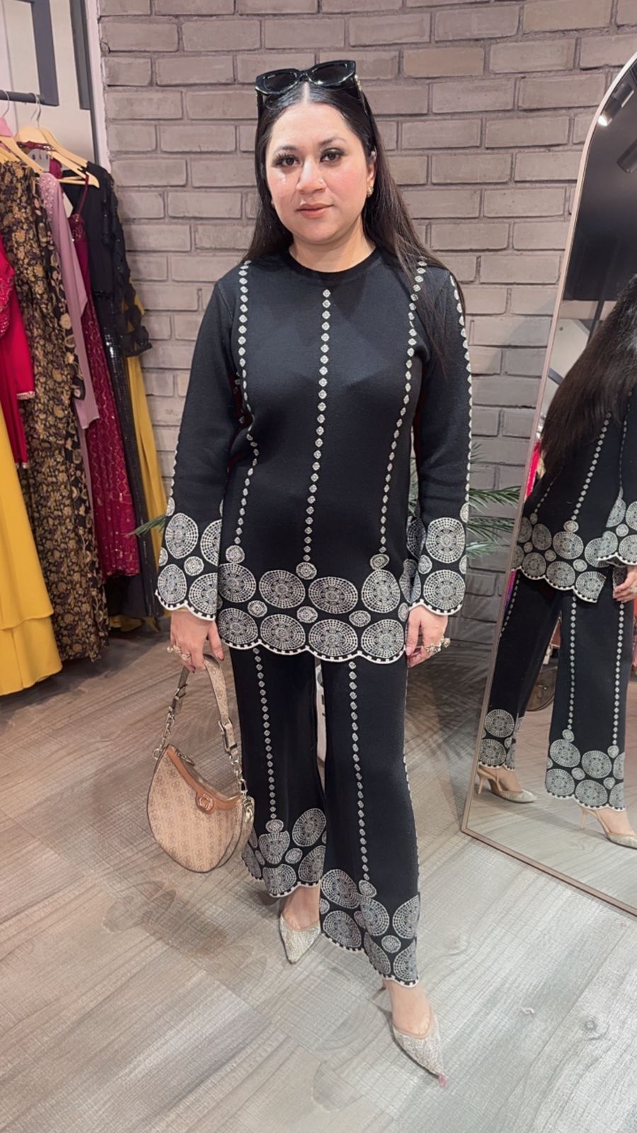 Crossword Black  Woolen cordset