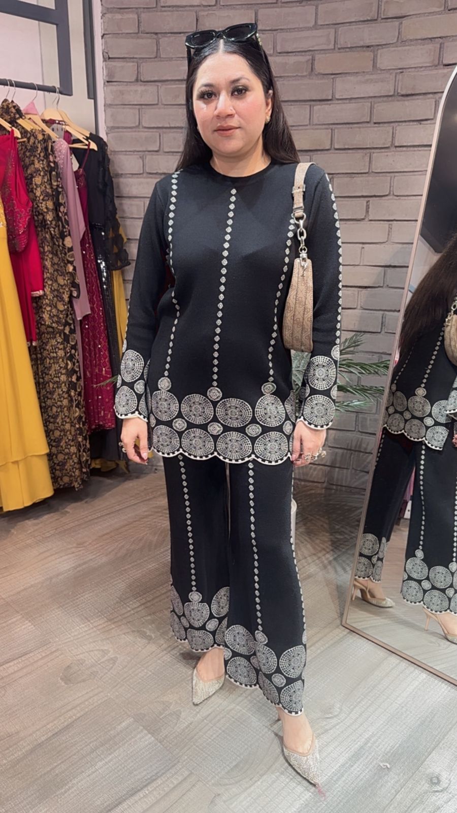 Crossword Black  Woolen cordset