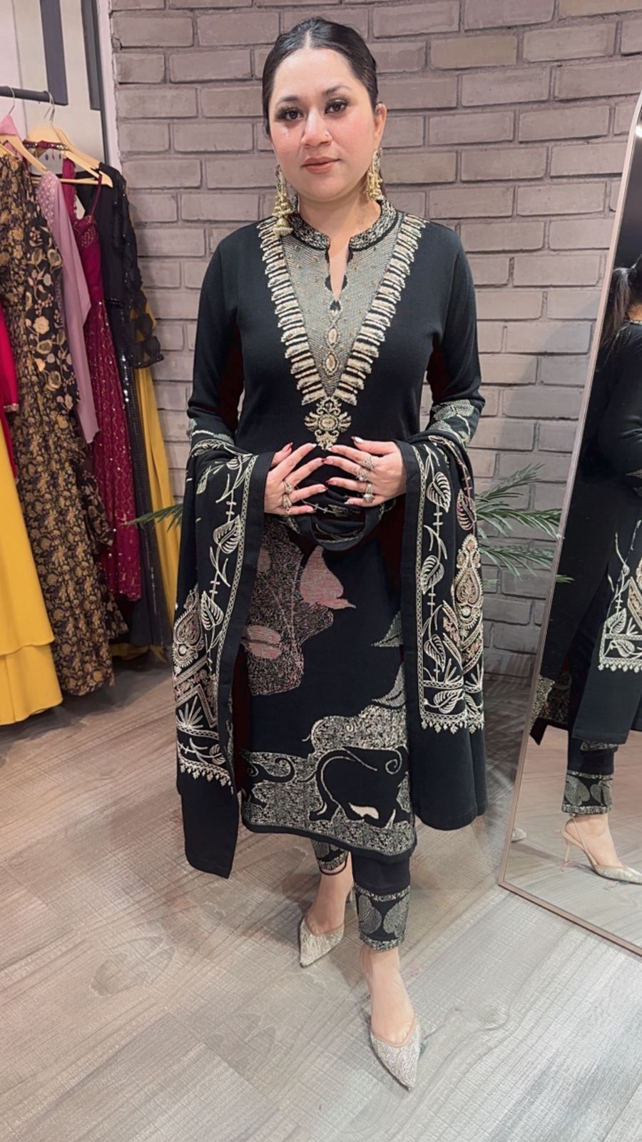 Clove Black Designer Woolen suit