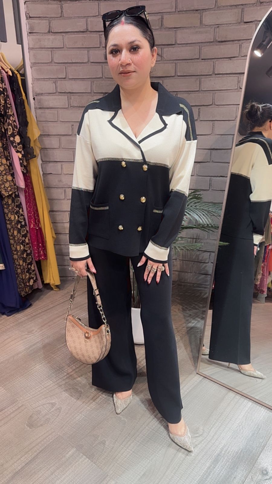 German Black offwhite Woolen Cordset